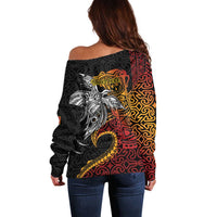 Papua New Guinea Sepik Personalised Off Shoulder Sweater PNG Bird of Paradise Tattoo LT9 - Polynesian Pride