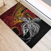 Papua New Guinea Sepik Personalised Rubber Doormat PNG Bird of Paradise Tattoo LT9 - Polynesian Pride