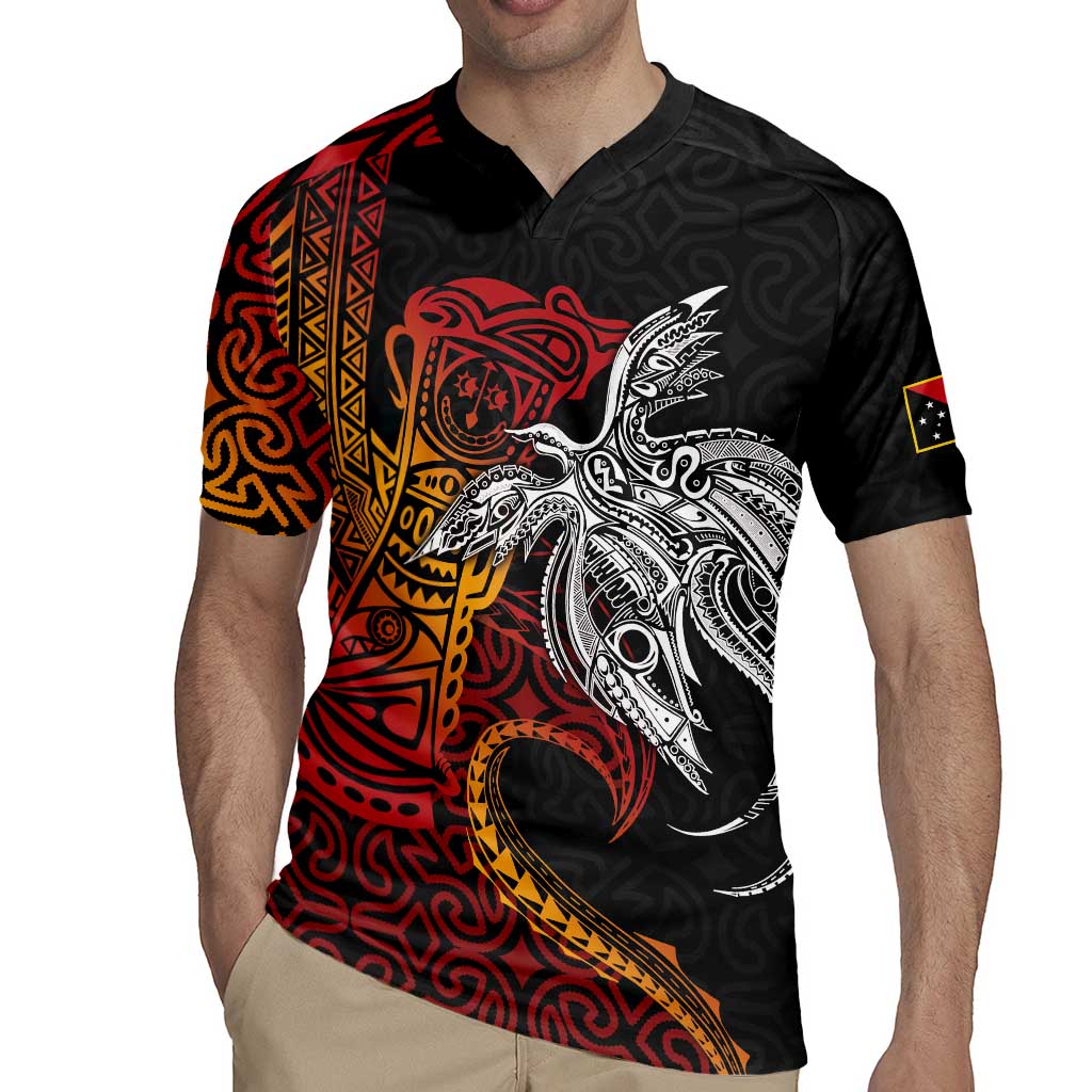 Papua New Guinea Sepik Personalised Rugby Jersey PNG Bird of Paradise Tattoo LT9 - Polynesian Pride