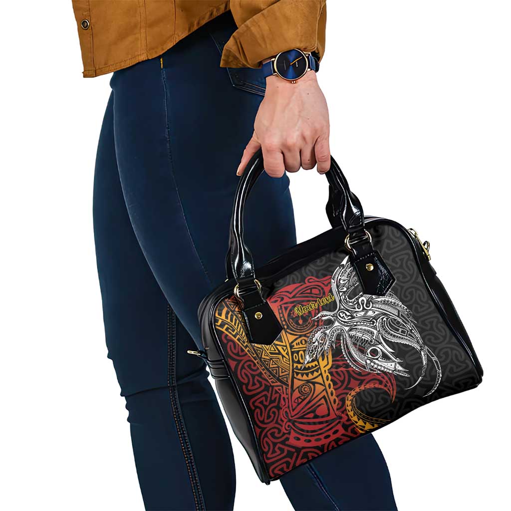 Papua New Guinea Sepik Personalised Shoulder Handbag PNG Bird of Paradise Tattoo LT9 - Polynesian Pride