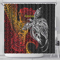 Papua New Guinea Sepik Personalised Shower Curtain PNG Bird of Paradise Tattoo LT9 - Polynesian Pride