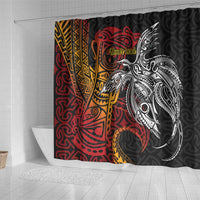 Papua New Guinea Sepik Personalised Shower Curtain PNG Bird of Paradise Tattoo LT9 - Polynesian Pride