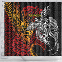 Papua New Guinea Sepik Personalised Shower Curtain PNG Bird of Paradise Tattoo LT9 - Polynesian Pride