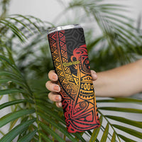Papua New Guinea Sepik Personalised Skinny Tumbler PNG Bird of Paradise Tattoo LT9 - Polynesian Pride