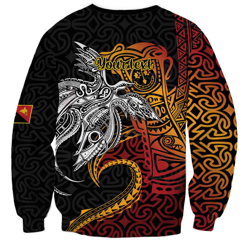 Papua New Guinea Sepik Personalised Sweatshirt PNG Bird of Paradise Tattoo LT9 - Polynesian Pride