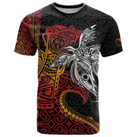 Papua New Guinea Sepik Personalised T Shirt PNG Bird of Paradise Tattoo LT9 Black - Polynesian Pride