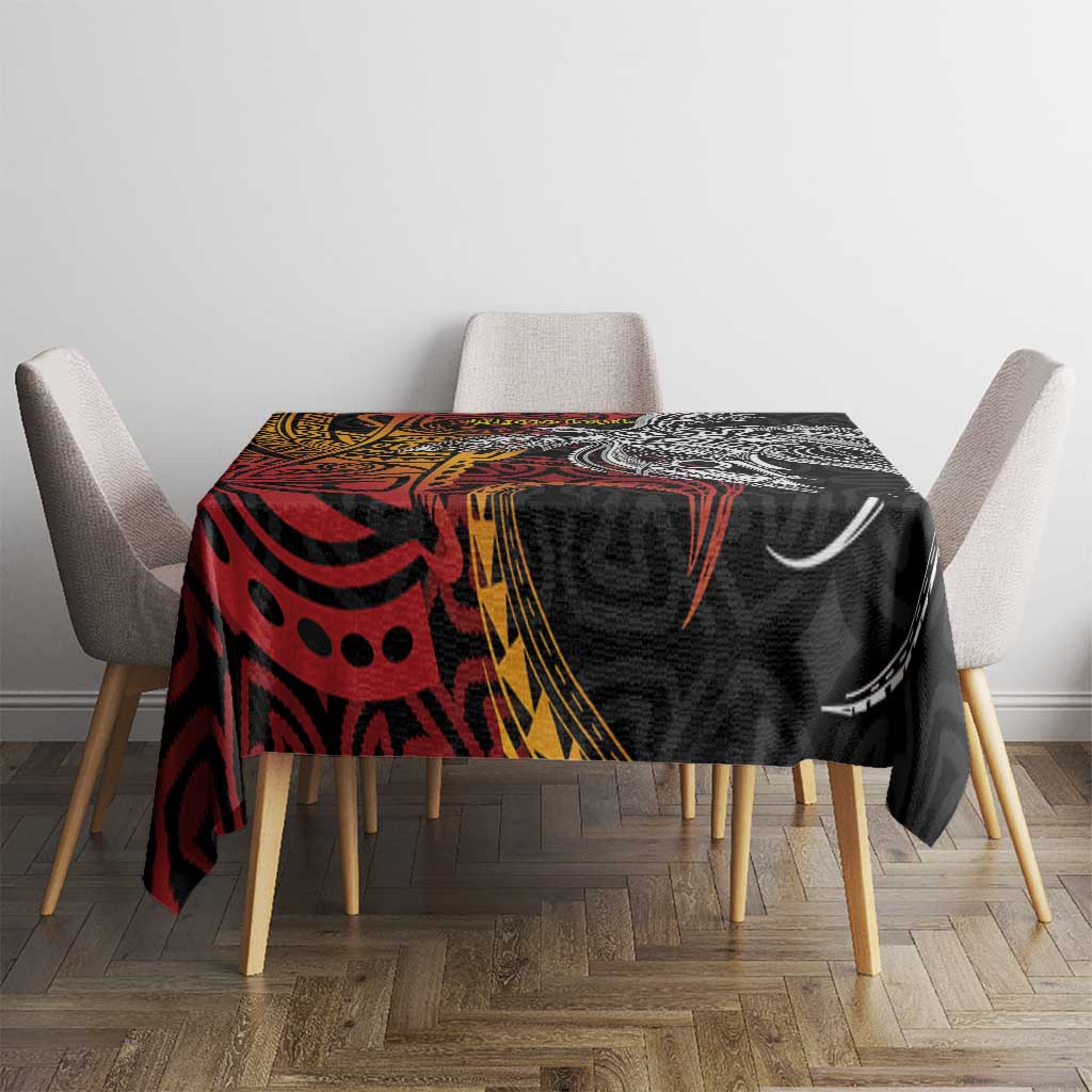 Papua New Guinea Sepik Personalised Tablecloth PNG Bird of Paradise Tattoo LT9 - Polynesian Pride