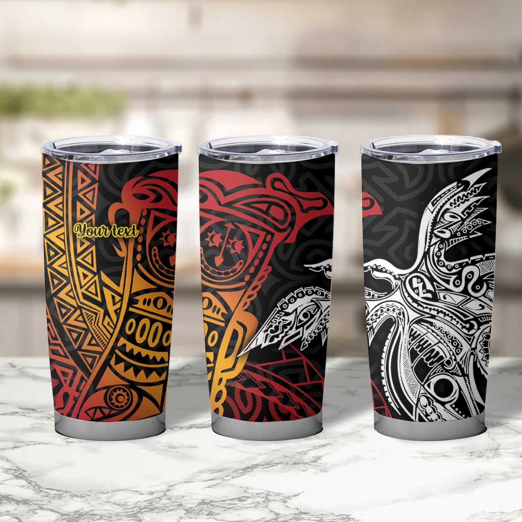 Papua New Guinea Sepik Personalised Tumbler Cup PNG Bird of Paradise Tattoo LT9 - Polynesian Pride