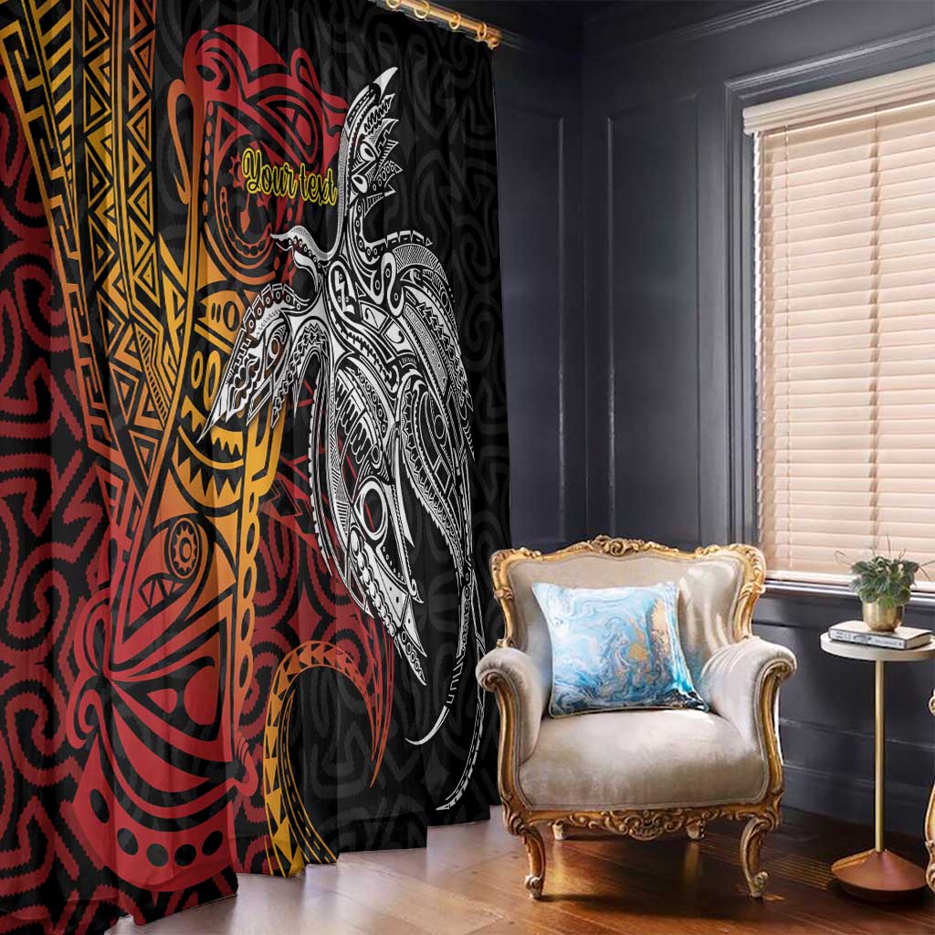 Papua New Guinea Sepik Personalised Window Curtain PNG Bird of Paradise Tattoo LT9 - Polynesian Pride
