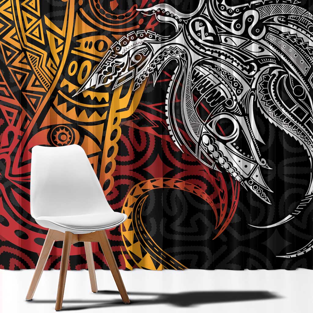 Papua New Guinea Sepik Personalised Window Curtain PNG Bird of Paradise Tattoo LT9 - Polynesian Pride