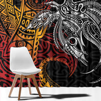 Papua New Guinea Sepik Personalised Window Curtain PNG Bird of Paradise Tattoo LT9 - Polynesian Pride