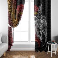 Papua New Guinea Sepik Personalised Window Curtain PNG Bird of Paradise Tattoo LT9 - Polynesian Pride