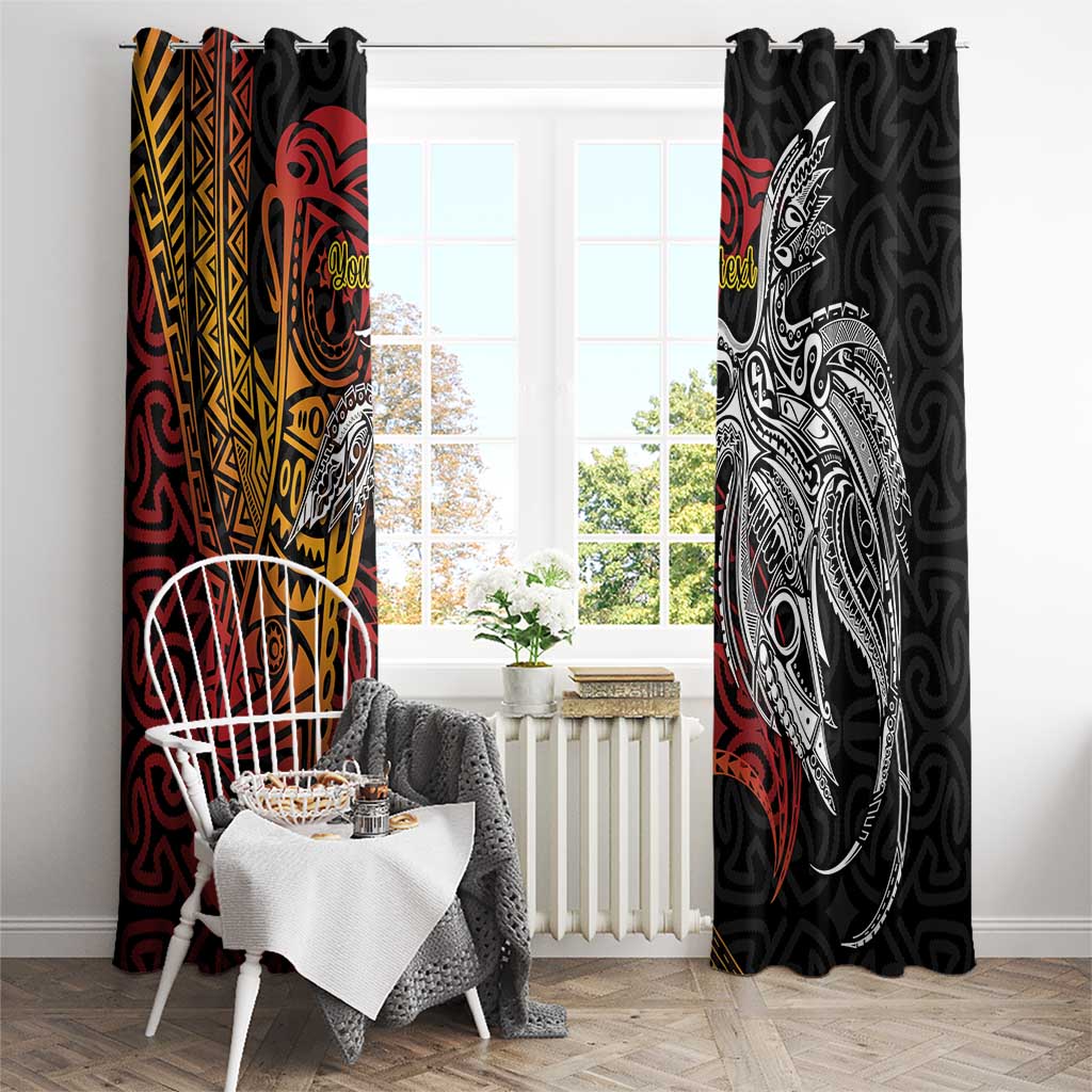 Papua New Guinea Sepik Personalised Window Curtain PNG Bird of Paradise Tattoo LT9 - Polynesian Pride