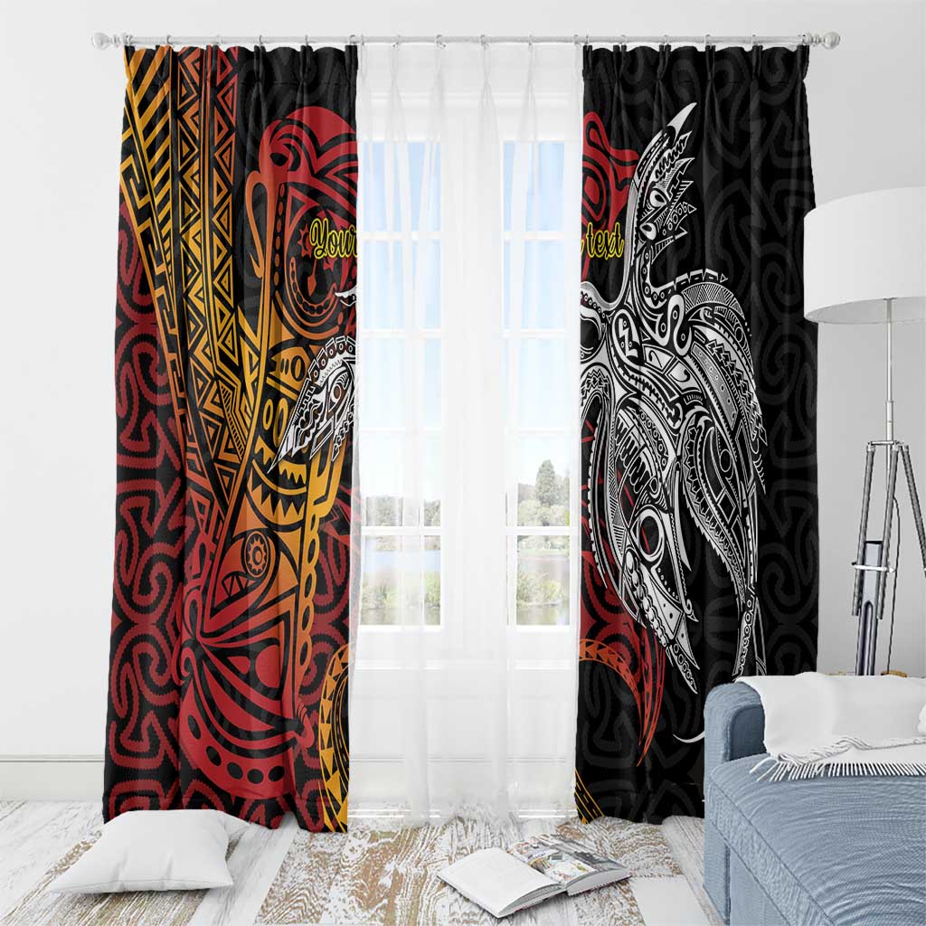 Papua New Guinea Sepik Personalised Window Curtain PNG Bird of Paradise Tattoo LT9 - Polynesian Pride
