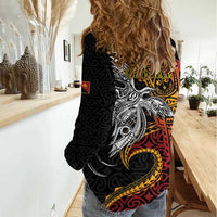 Papua New Guinea Sepik Personalised Women Casual Shirt PNG Bird of Paradise Tattoo LT9 - Polynesian Pride
