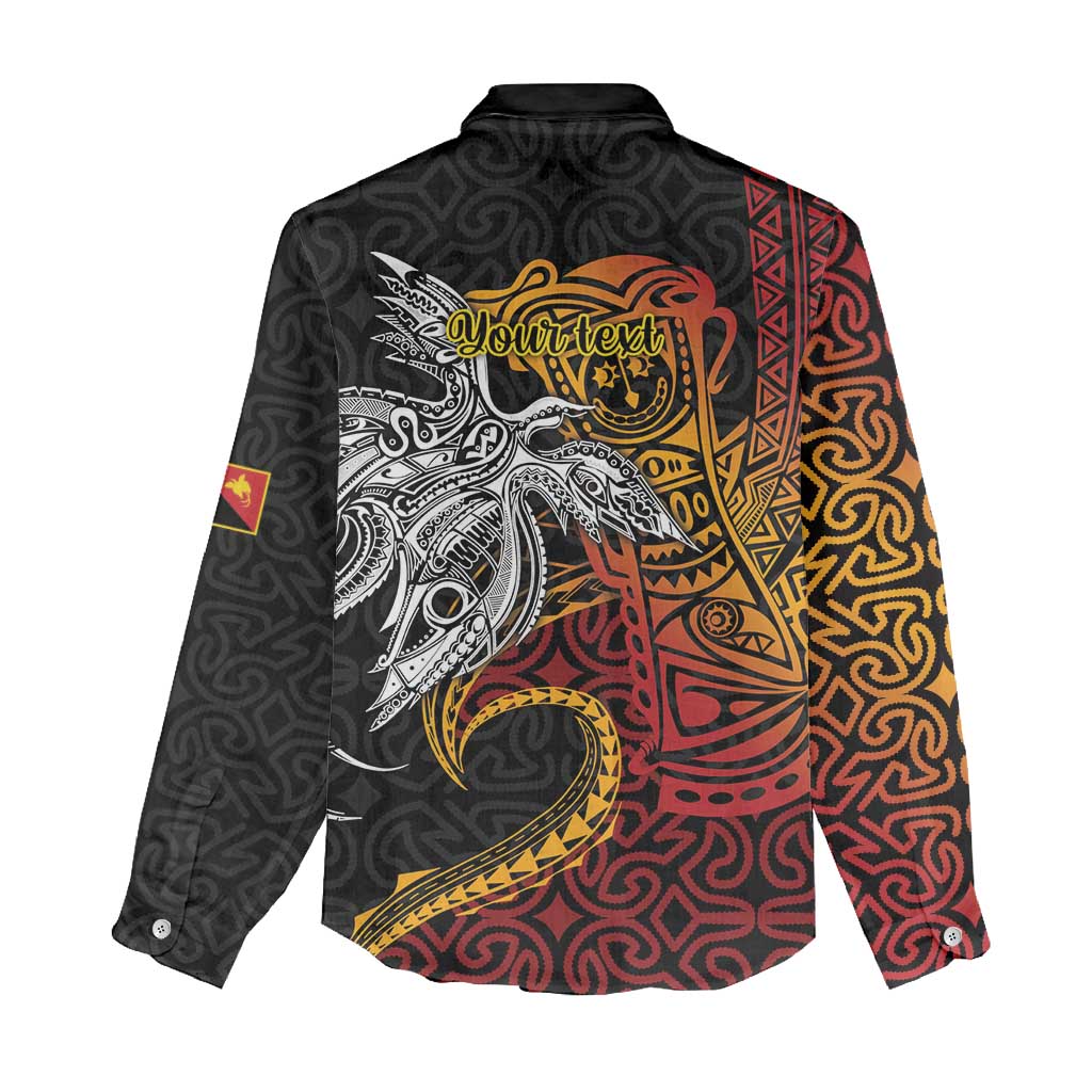 Papua New Guinea Sepik Personalised Women Casual Shirt PNG Bird of Paradise Tattoo LT9 - Polynesian Pride