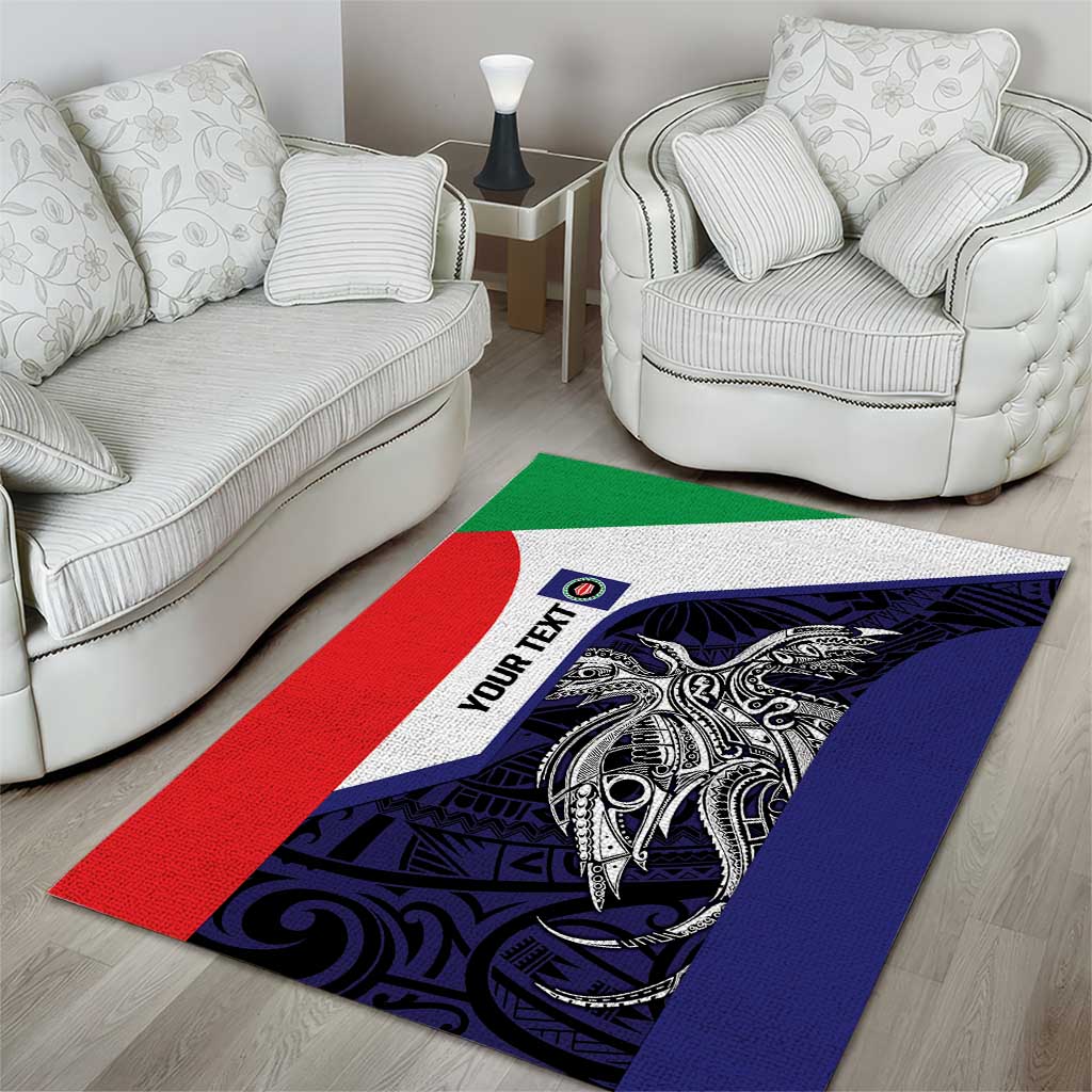 Personalised PNG Bougainville Area Rug Bird of Paradise Tattoo Flag Motif LT9 - Polynesian Pride