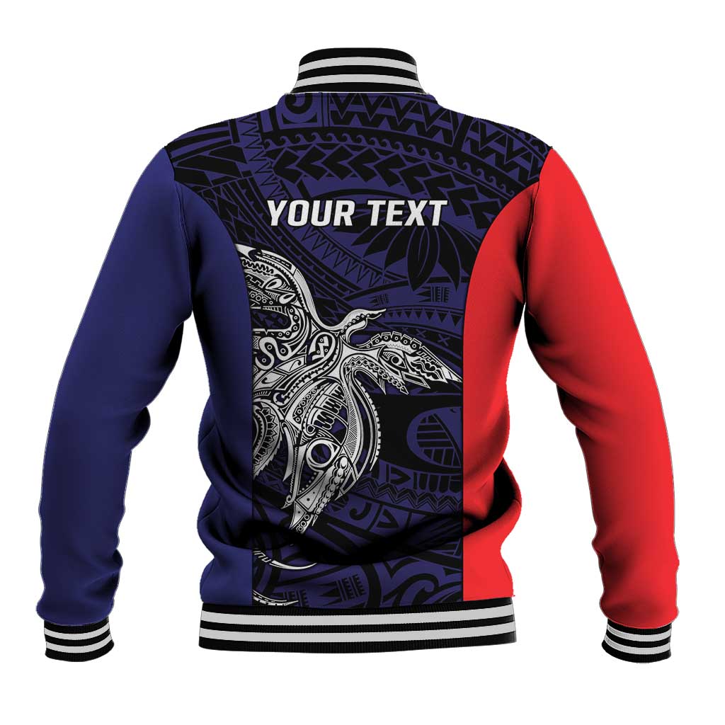 Personalised PNG Bougainville Baseball Jacket Bird of Paradise Tattoo Flag Motif LT9 - Polynesian Pride