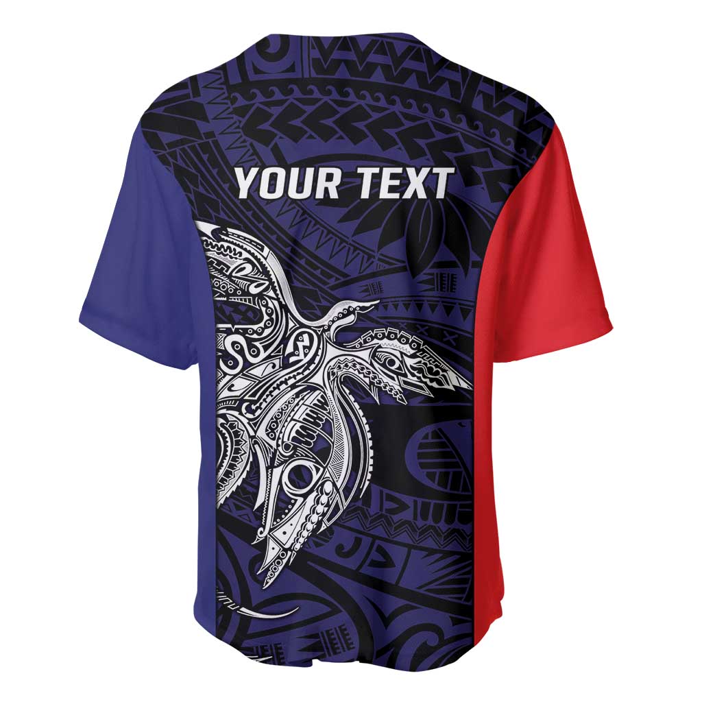 Personalised PNG Bougainville Baseball Jersey Bird of Paradise Tattoo Flag Motif LT9 - Polynesian Pride