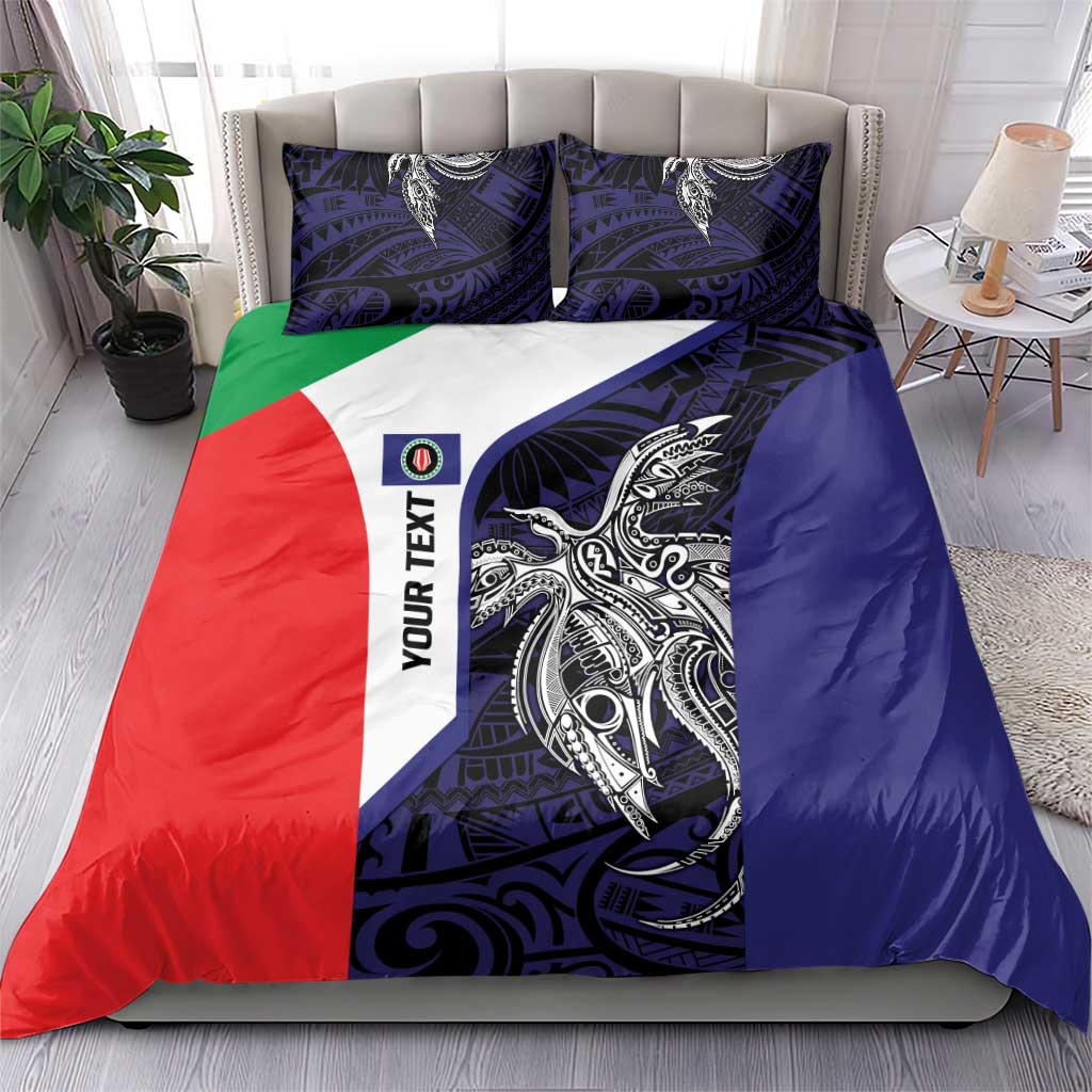 Personalised PNG Bougainville Bedding Set Bird of Paradise Tattoo Flag Motif LT9 - Polynesian Pride