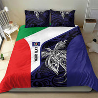 Personalised PNG Bougainville Bedding Set Bird of Paradise Tattoo Flag Motif LT9 - Polynesian Pride