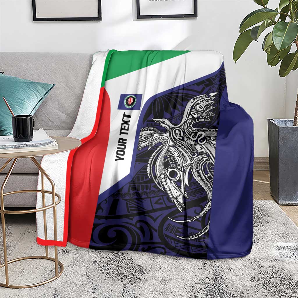 Personalised PNG Bougainville Blanket Bird of Paradise Tattoo Flag Motif LT9 - Polynesian Pride