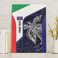 Personalised PNG Bougainville Canvas Wall Art Bird of Paradise Tattoo Flag Motif LT9 Without Frame Blue - Polynesian Pride