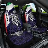Personalised PNG Bougainville Car Seat Cover Bird of Paradise Tattoo Flag Motif LT9 One Size Blue - Polynesian Pride