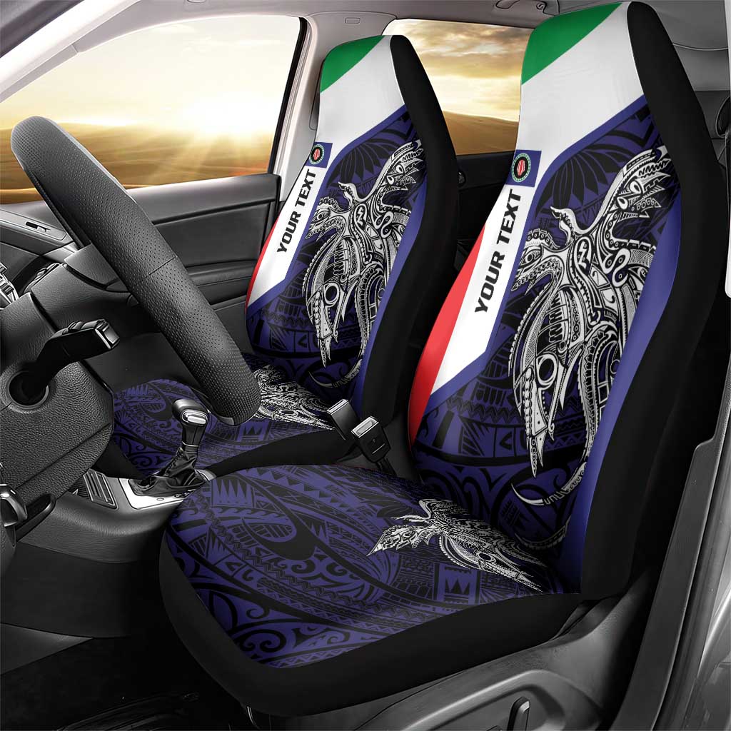 Personalised PNG Bougainville Car Seat Cover Bird of Paradise Tattoo Flag Motif LT9 - Polynesian Pride