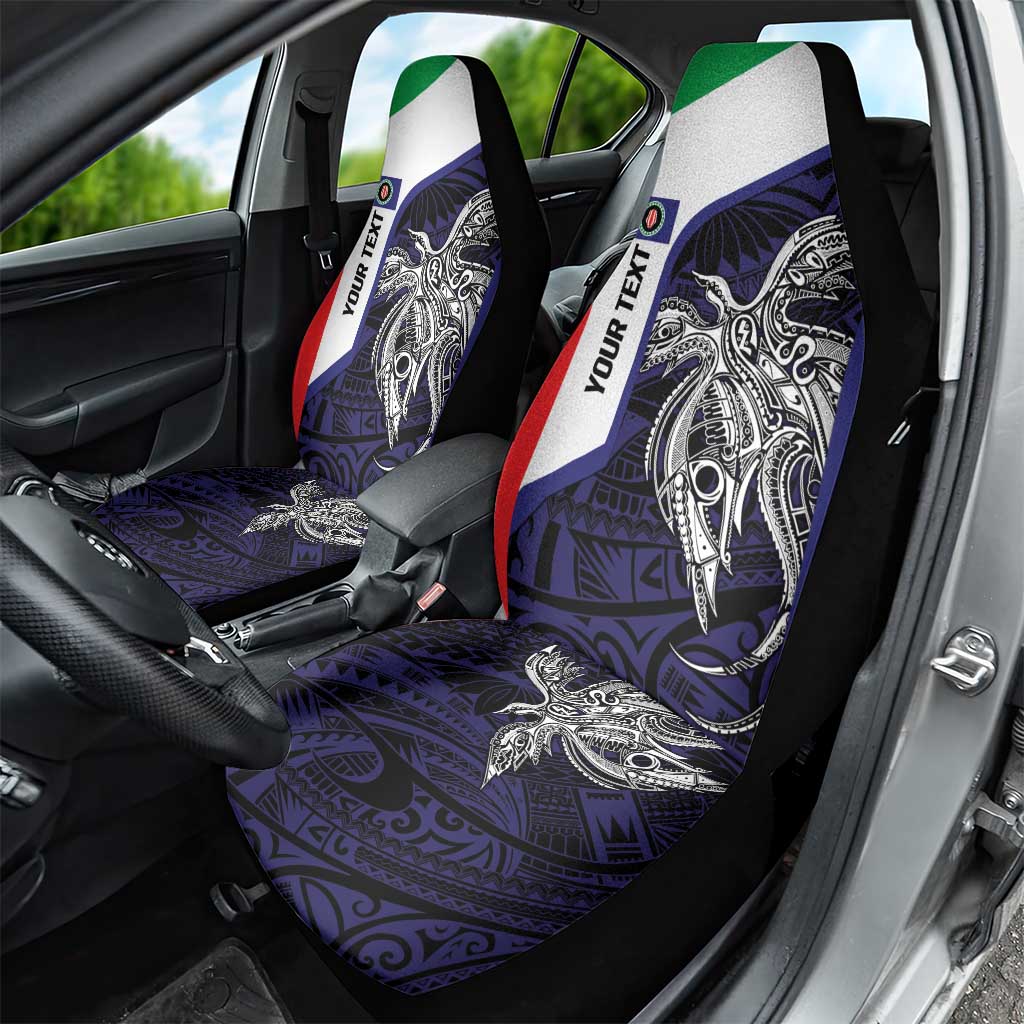 Personalised PNG Bougainville Car Seat Cover Bird of Paradise Tattoo Flag Motif LT9 - Polynesian Pride