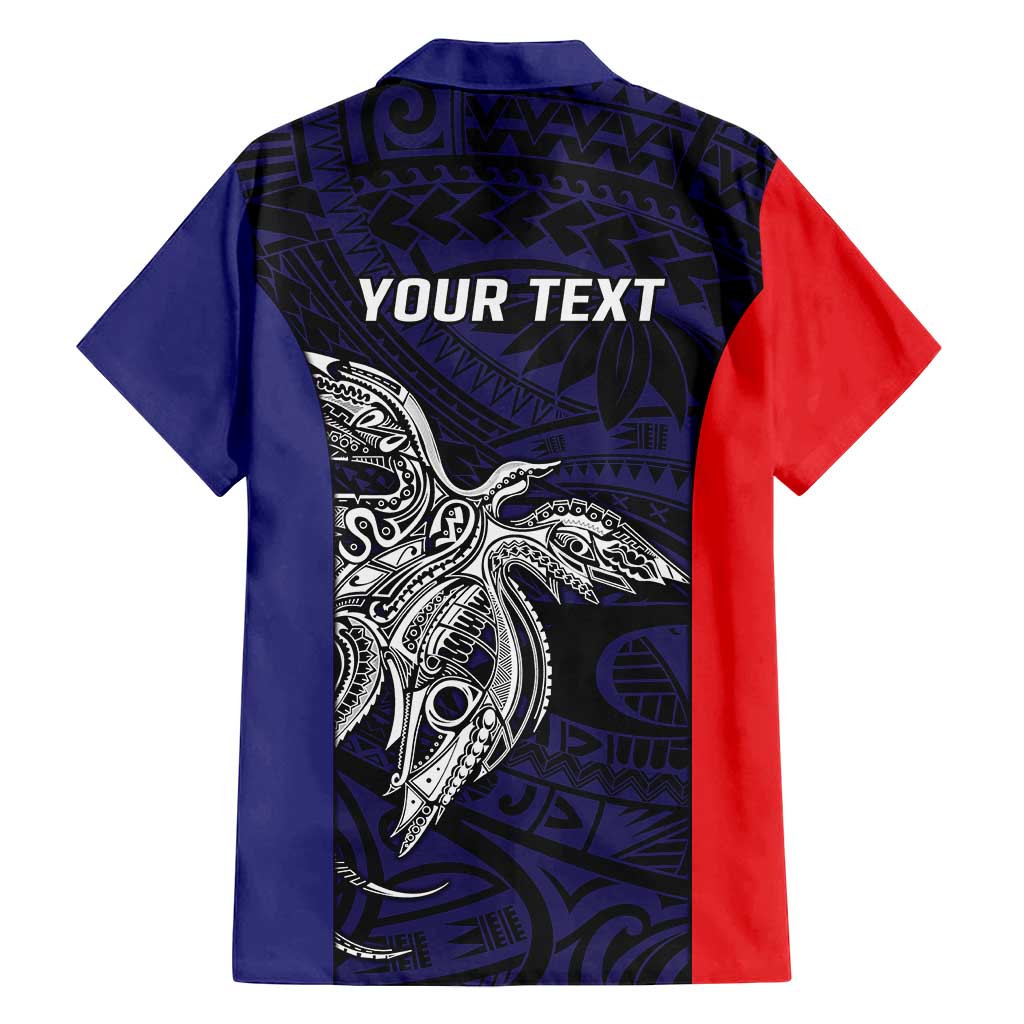 Personalised PNG Bougainville Family Matching Off Shoulder Maxi Dress and Hawaiian Shirt Bird of Paradise Tattoo Flag Motif LT9 - Polynesian Pride