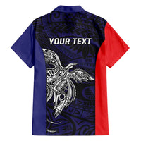Personalised PNG Bougainville Family Matching Off Shoulder Maxi Dress and Hawaiian Shirt Bird of Paradise Tattoo Flag Motif LT9 - Polynesian Pride