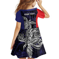 Personalised PNG Bougainville Family Matching Tank Maxi Dress and Hawaiian Shirt Bird of Paradise Tattoo Flag Motif LT9 - Polynesian Pride