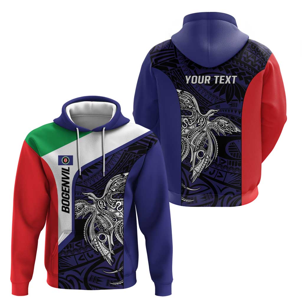 Personalised PNG Bougainville Hoodie Bird of Paradise Tattoo Flag Motif LT9 - Polynesian Pride