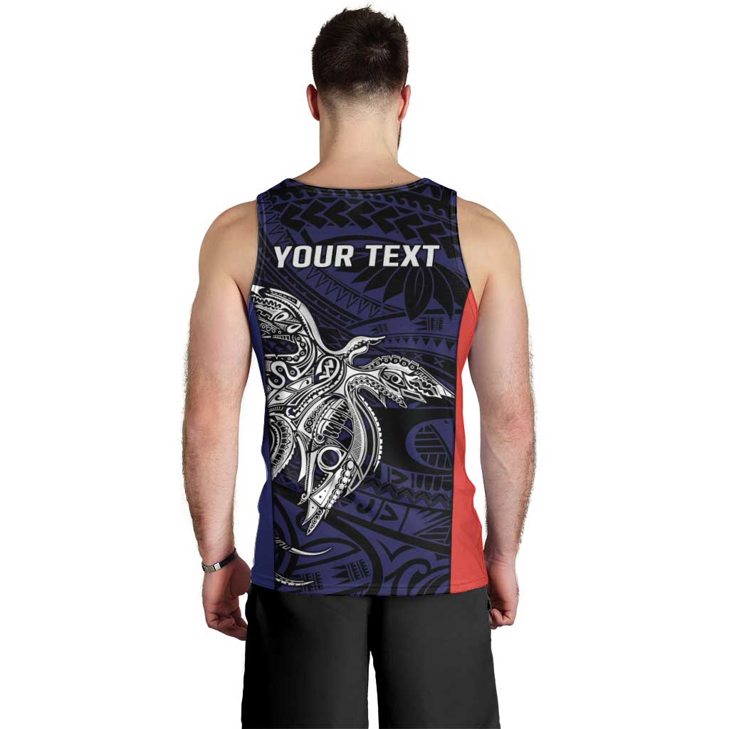 Personalised PNG Bougainville Men Tank Top Bird of Paradise Tattoo Flag Motif LT9 - Polynesian Pride