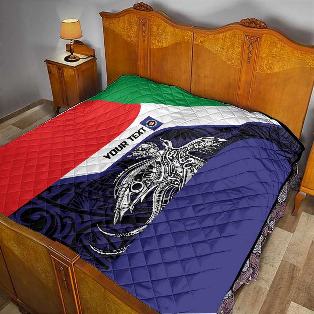 Personalised PNG Bougainville Quilt Bird of Paradise Tattoo Flag Motif LT9 - Polynesian Pride