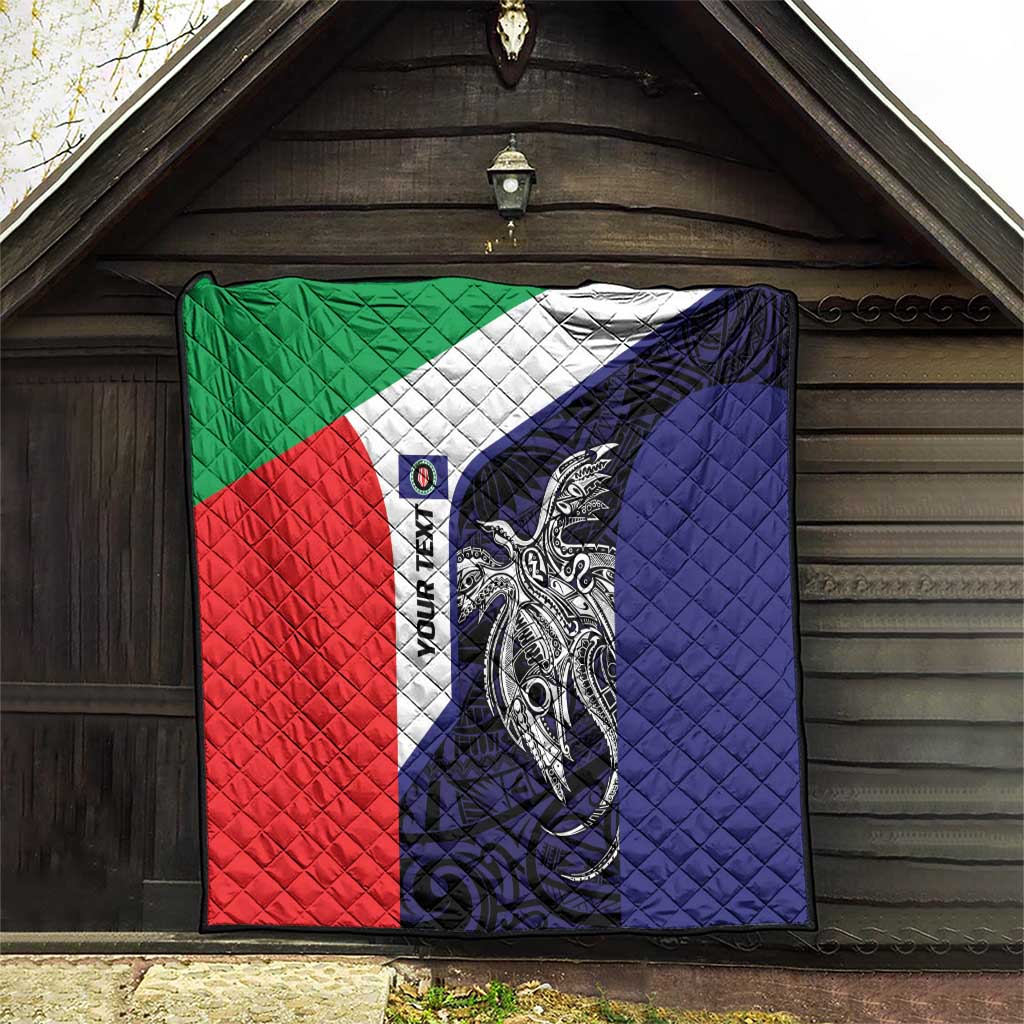 Personalised PNG Bougainville Quilt Bird of Paradise Tattoo Flag Motif LT9 - Polynesian Pride