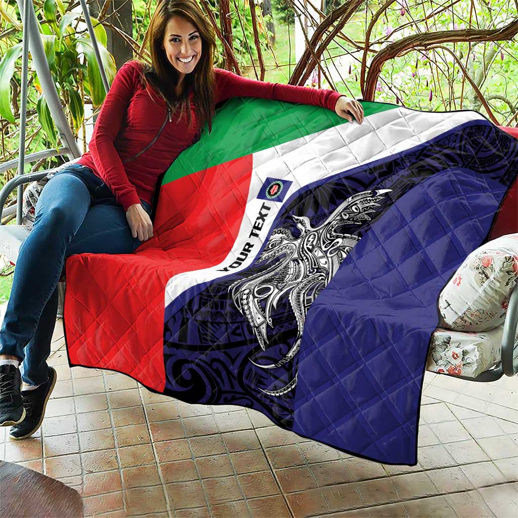 Personalised PNG Bougainville Quilt Bird of Paradise Tattoo Flag Motif LT9 - Polynesian Pride