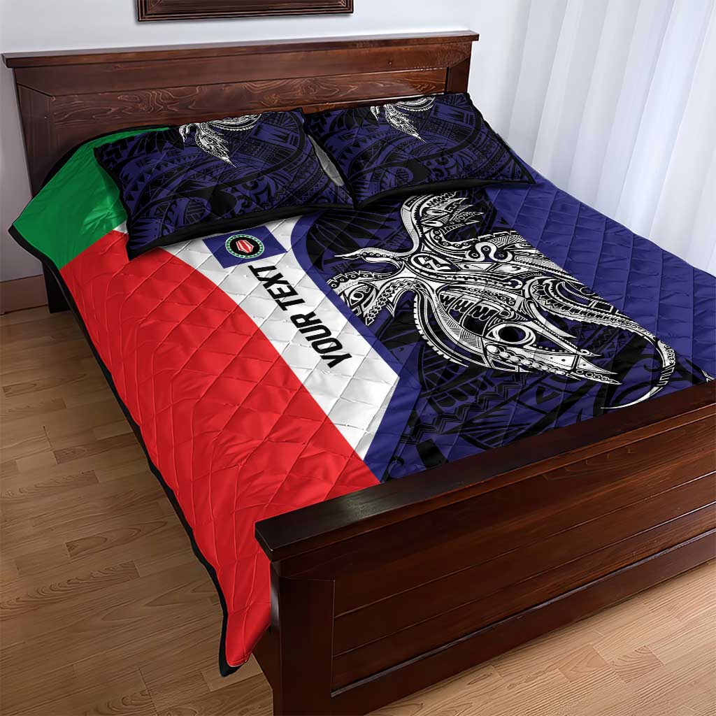 Personalised PNG Bougainville Quilt Bed Set Bird of Paradise Tattoo Flag Motif LT9 - Polynesian Pride