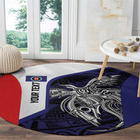 Personalised PNG Bougainville Round Carpet Bird of Paradise Tattoo Flag Motif LT9 - Polynesian Pride