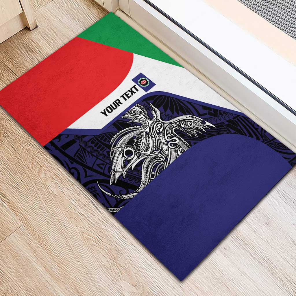 Personalised PNG Bougainville Rubber Doormat Bird of Paradise Tattoo Flag Motif LT9 - Polynesian Pride