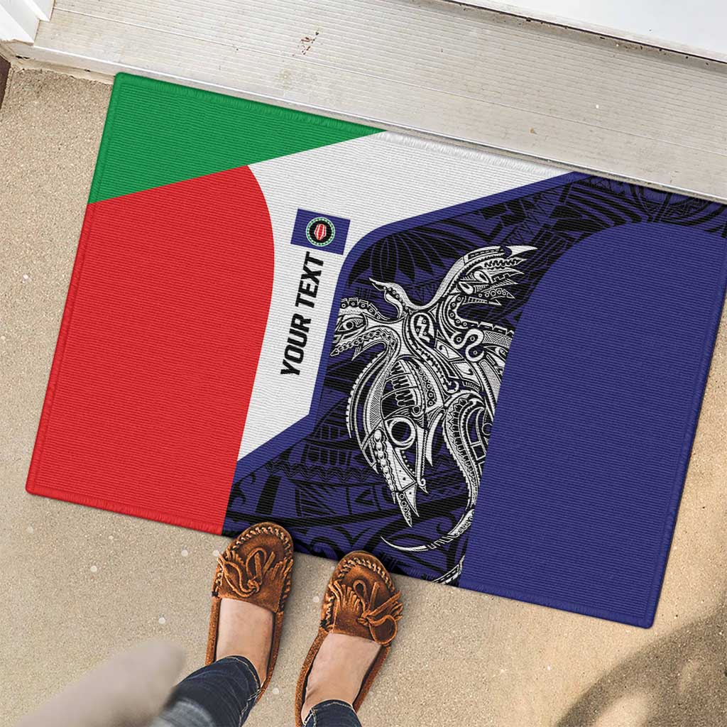 Personalised PNG Bougainville Rubber Doormat Bird of Paradise Tattoo Flag Motif LT9 - Polynesian Pride