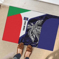 Personalised PNG Bougainville Rubber Doormat Bird of Paradise Tattoo Flag Motif LT9 - Polynesian Pride