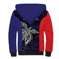 Personalised PNG Bougainville Sherpa Hoodie Bird of Paradise Tattoo Flag Motif LT9 - Polynesian Pride