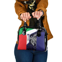 Personalised PNG Bougainville Shoulder Handbag Bird of Paradise Tattoo Flag Motif LT9 One Size Blue - Polynesian Pride