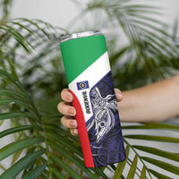Personalised PNG Bougainville Skinny Tumbler Bird of Paradise Tattoo Flag Motif LT9 - Polynesian Pride