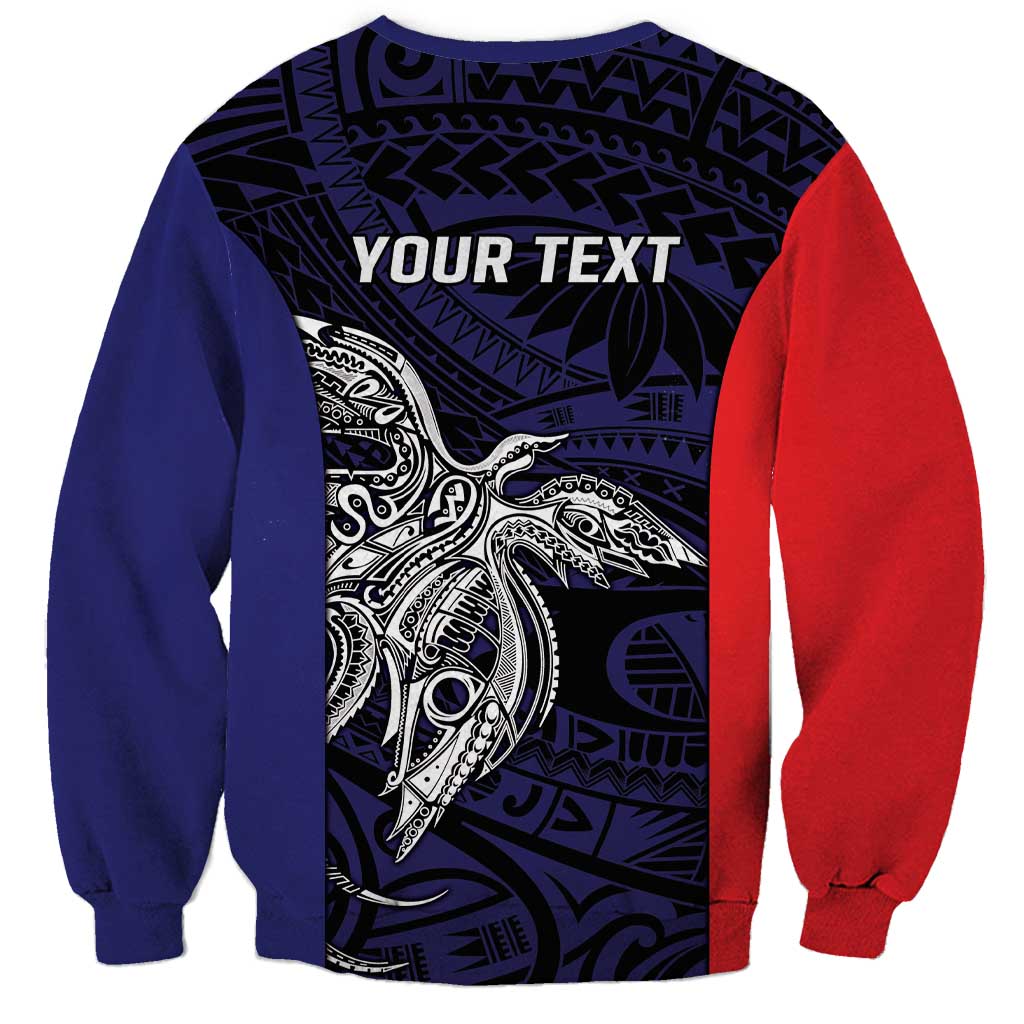 Personalised PNG Bougainville Sweatshirt Bird of Paradise Tattoo Flag Motif LT9 - Polynesian Pride