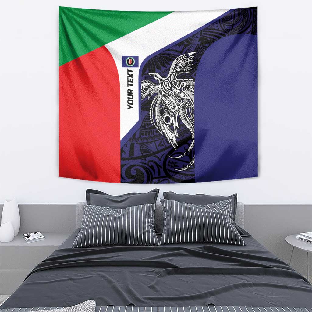 Personalised PNG Bougainville Tapestry Bird of Paradise Tattoo Flag Motif LT9 - Polynesian Pride