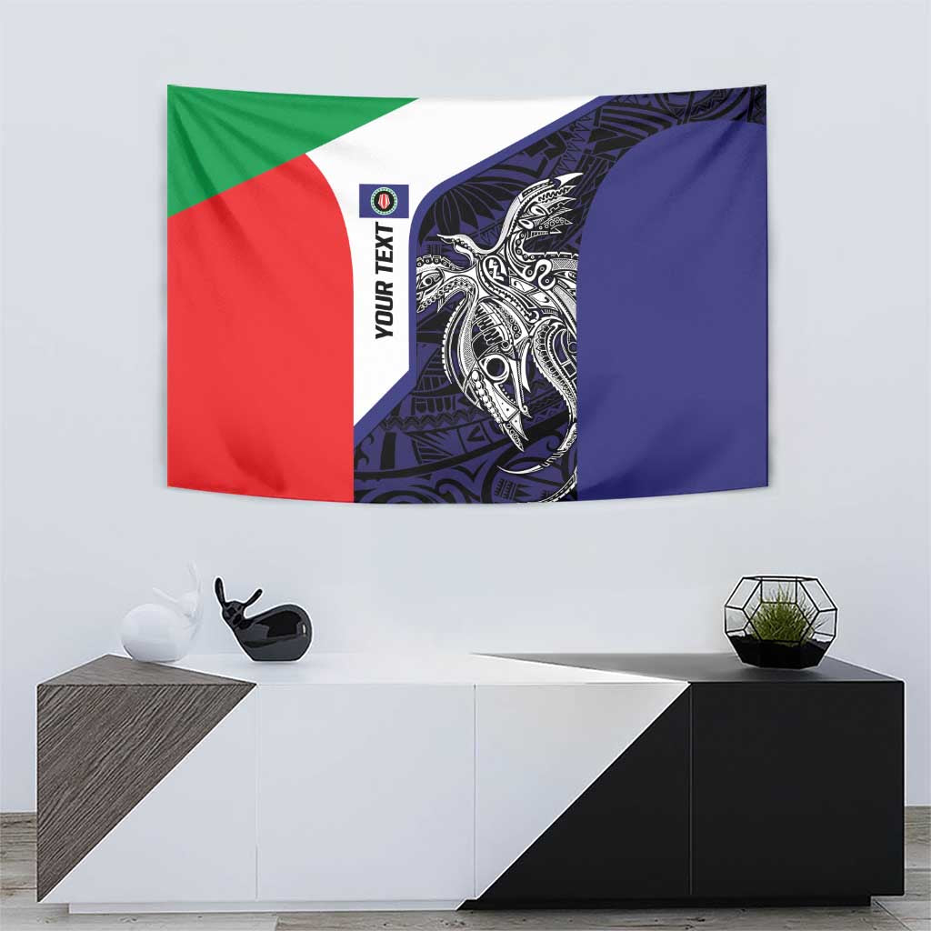 Personalised PNG Bougainville Tapestry Bird of Paradise Tattoo Flag Motif LT9 - Polynesian Pride