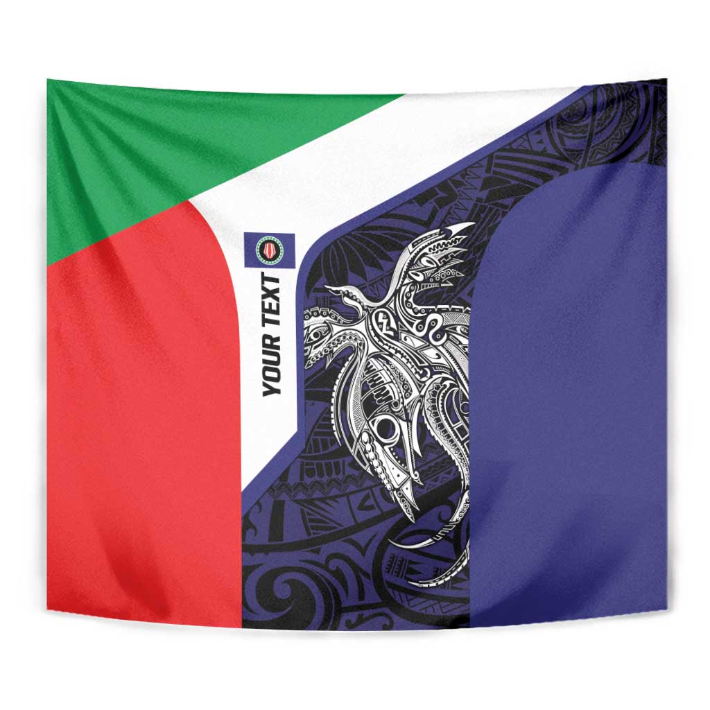 Personalised PNG Bougainville Tapestry Bird of Paradise Tattoo Flag Motif LT9 - Polynesian Pride